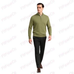 🔥 Tommy Bahama Men’s Half-Zip Sweater – Olive Green – Size XXL – Pre-Owned